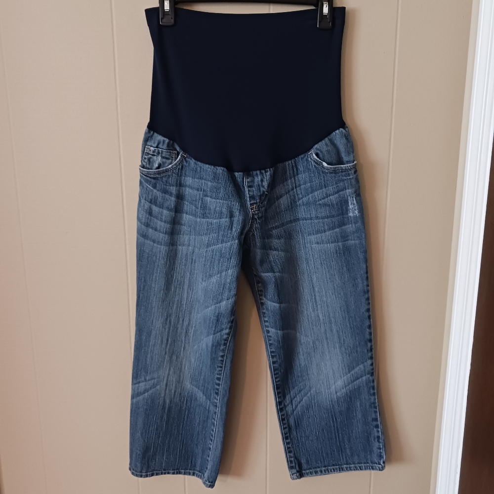 Liz Lange Maternity Denim Jean Capris Sz 6